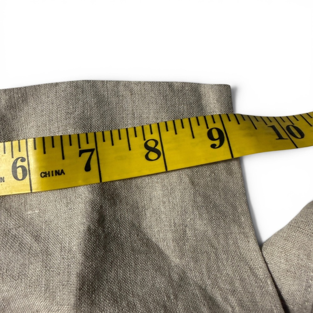 LL Bean Linen Straight Leg Pants Tan Women 14 Coastal Minimalist Khaki Summer - Picture 4 of 6